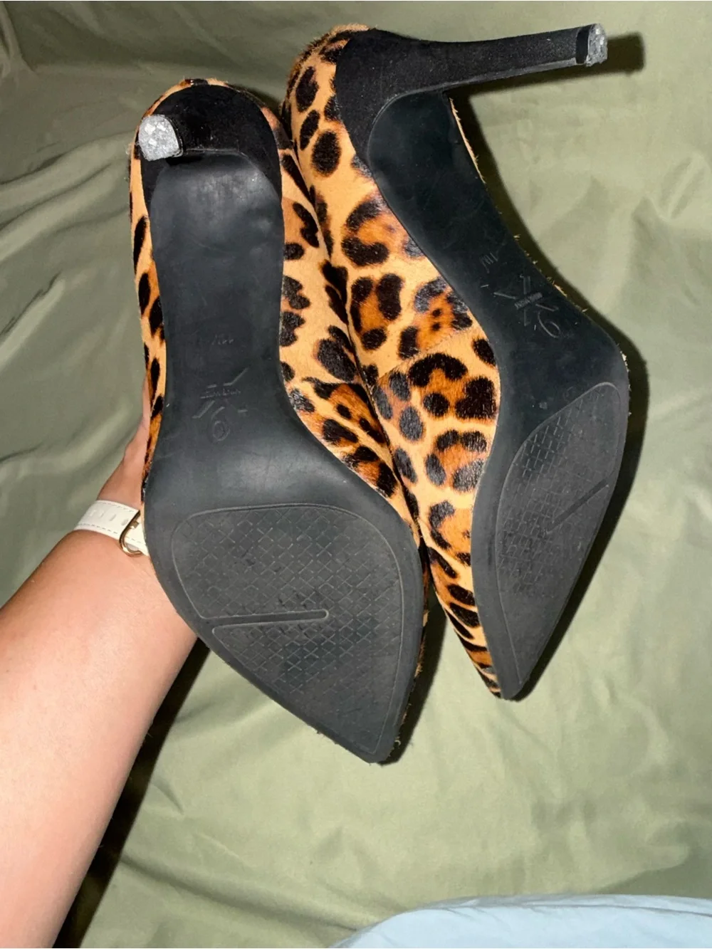 Nine West Leopard-Print Pointed Toe Pumps - Brown/Black